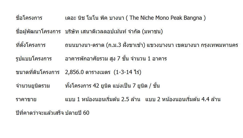 เดอะ นิช โมโน พีค บางนา (The Niche Mono Peak Bangna)