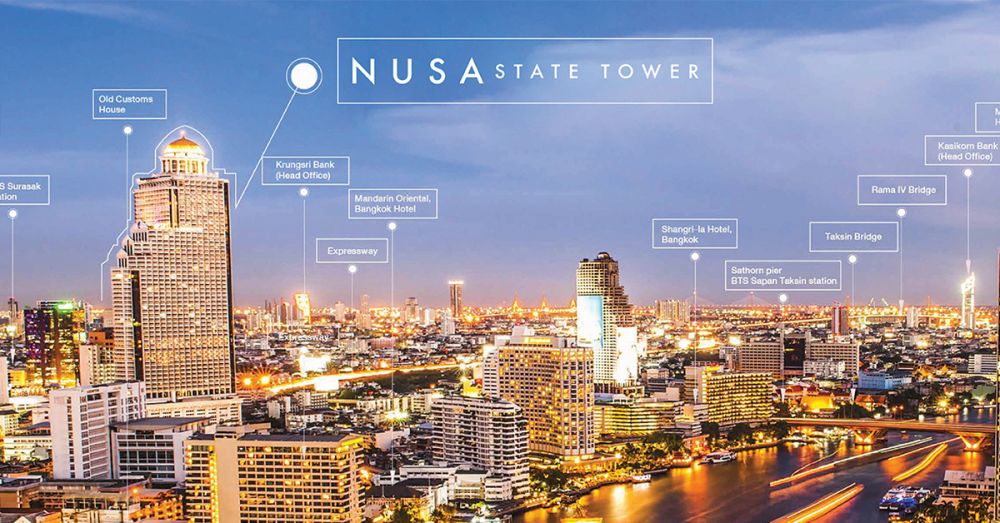 Nusa State Tower ออฟฟิศหรู วิวแม่น้ำ ใจกลางสีลม ในราคาที่ซื้อถูกกว่าเช่า