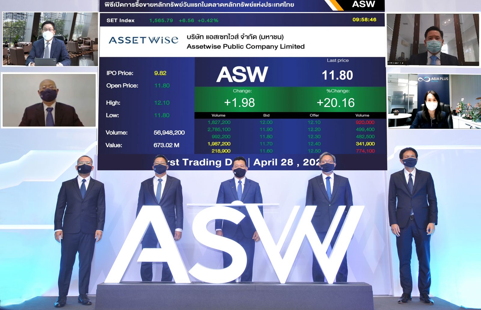 ASW เทรดวันแรกพุ่งเหนือจอง 20.16 เปอร์เซนต์